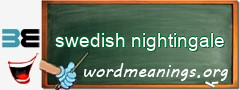 WordMeaning blackboard for swedish nightingale